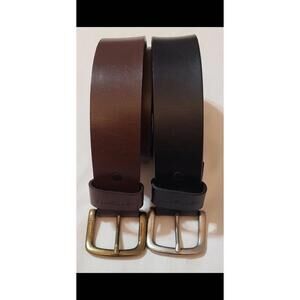 Carhartt Leather Belt 2 Pack Men’s Black/Brown Workwear Heavy Duty Brass Buckle
